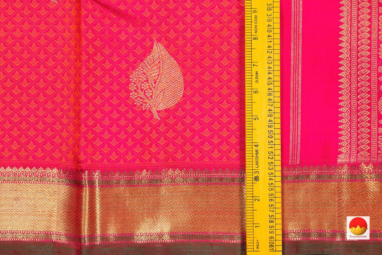 Pink Jacquard Kanchipuram Silk Saree Handwoven Pure Silk Pure Zari For Festive Wear PV NYC 285 - Silk Sari - Panjavarnam