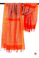 Red And Orange Pochampally Ikkat Silk Dupatta PVD 1025