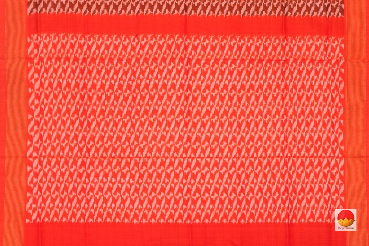Red And Orange Pochampally Ikkat Silk Dupatta PVD 1025 - Dupattas - Panjavarnam PVD 1025