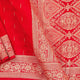 Red Banarasi Crepe Silk Saree Handwoven Pure Silk - PB 271