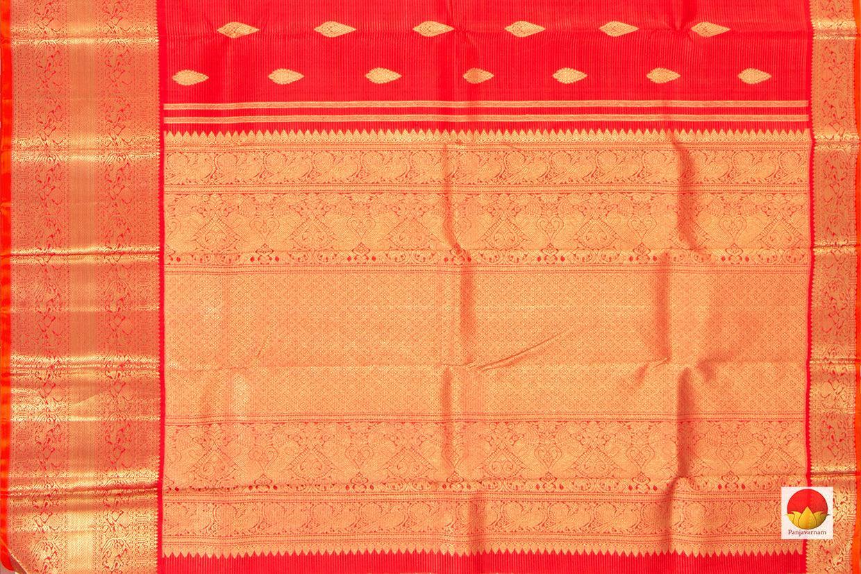 Red Kanchipuram Silk Saree Handwoven Silk Pure Zari For Wedding Wear PV NYC 343 - Silk Sari - Panjavarnam PV NYC 343
