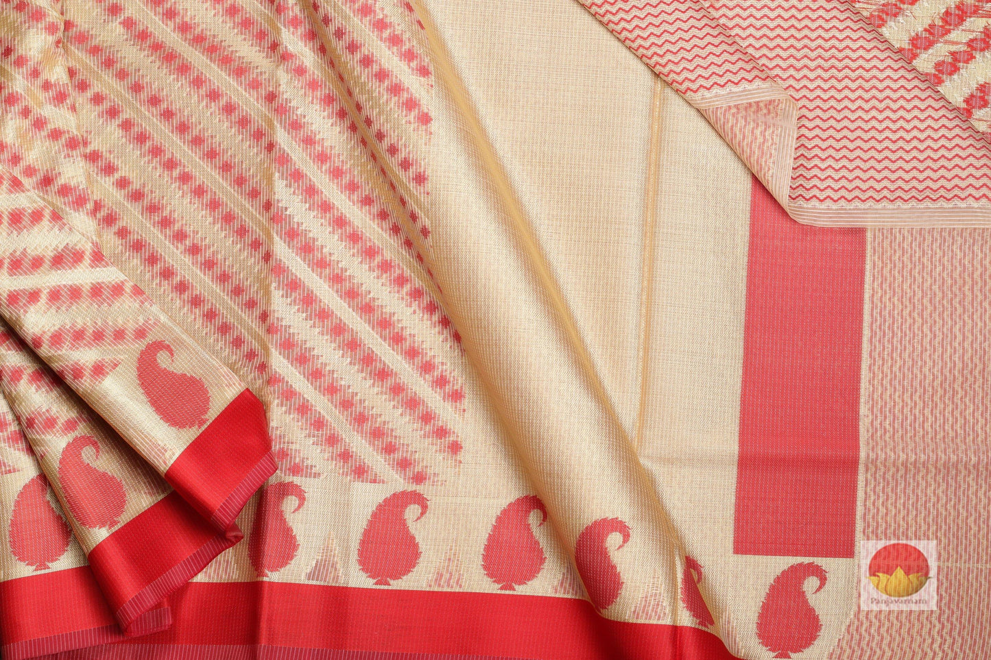 body, border and pallu of banarasi silk cotton saree