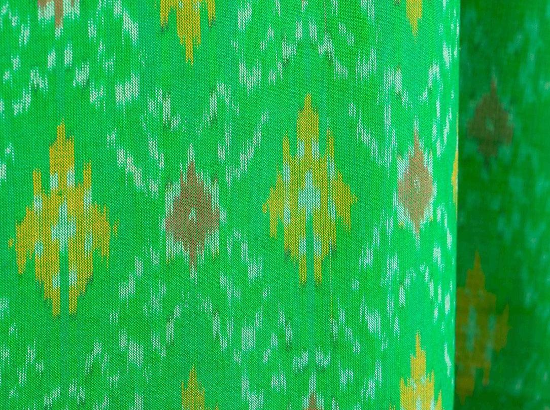 Turquoise And Red Pochampally Ikkat Silk Dupatta PVD 1054 - Dupattas - Panjavarnam PVD 1054
