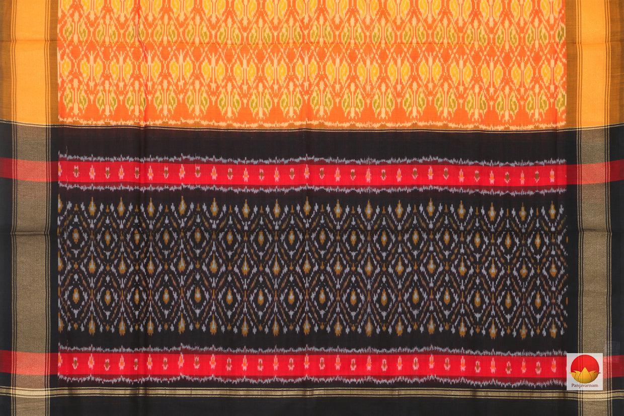 Yellow And Black Pochampally Ikkat Silk Dupatta PVD 1018 - Dupattas - Panjavarnam PVD 1018