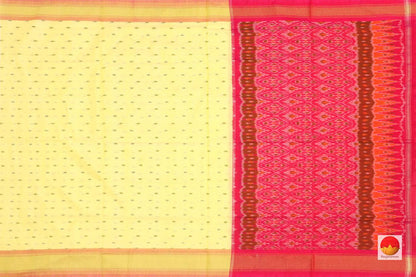 Yellow And Red Pochampally Ikkat Silk Dupatta PVD 1015 - Dupattas - Panjavarnam