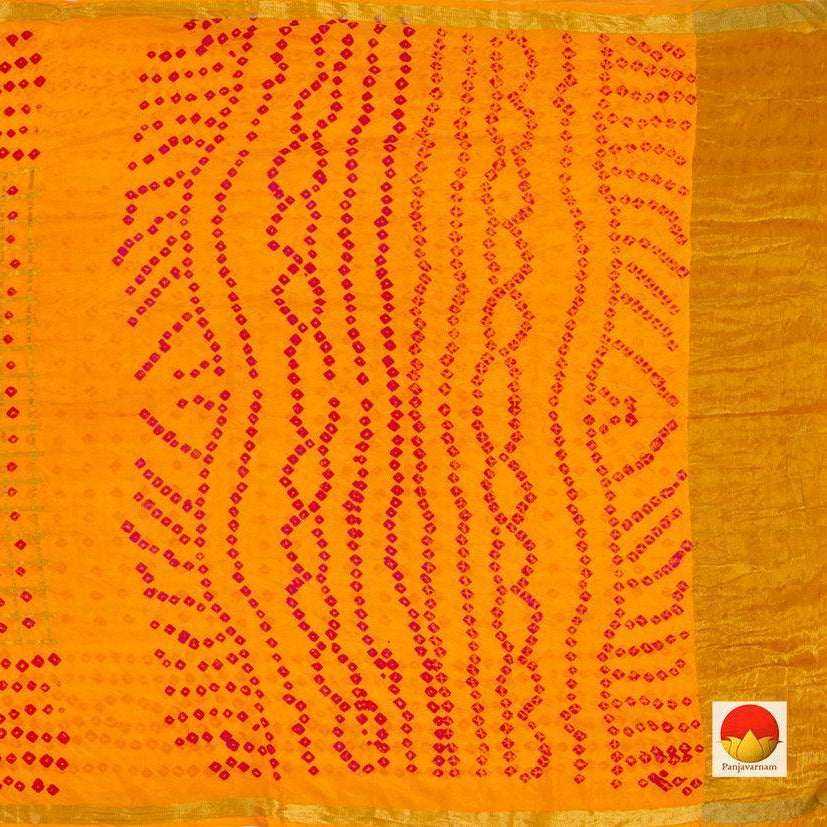Yellow Bandhani Silk Saree Handwoven PV RJ 15 - Bandhani Silk - Panjavarnam PV RJ 15