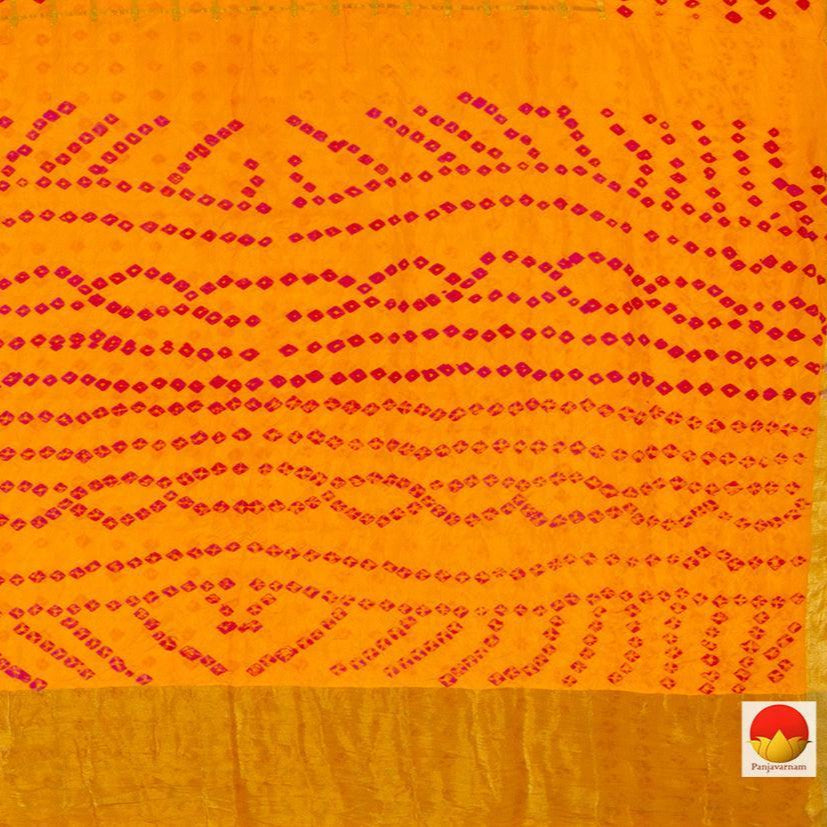 Yellow Bandhani Silk Saree Handwoven PV RJ 15 - Bandhani Silk - Panjavarnam PV RJ 15