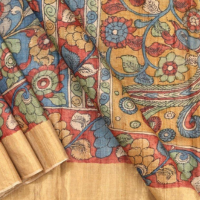 Buy Kalamkari Tussar Silk Sarees Online