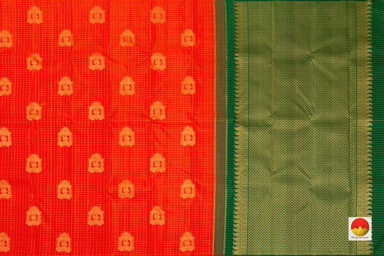 Buy Kanchipuram Orange Shades Silk Sarees Online - Panjavarnam
