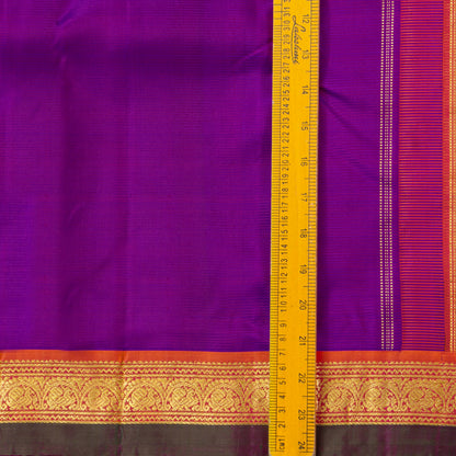Magenta And Orange Kanchipuram Silk Saree For Festive Wear PV J 6101