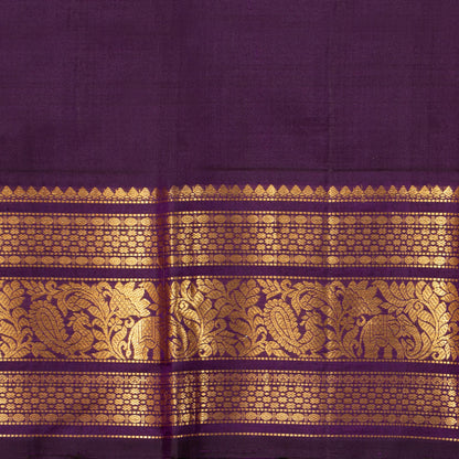 Pink And Purple Kanchipuram Silk Saree Vaira Oosi  For Wedding Wear PV J 878