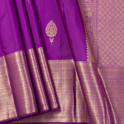 Purple Kanchipuram Silk Saree For Festive Wear PV MEN 287