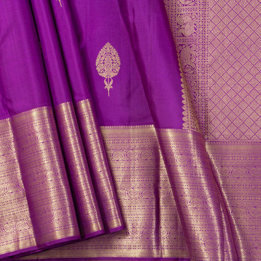 Purple Kanchipuram Silk Saree For Festive Wear PV MEN 287