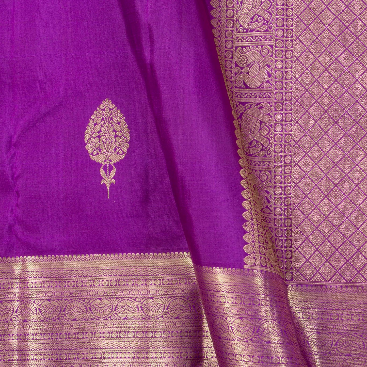 Purple Kanchipuram Silk Saree For Festive Wear PV MEN 287
