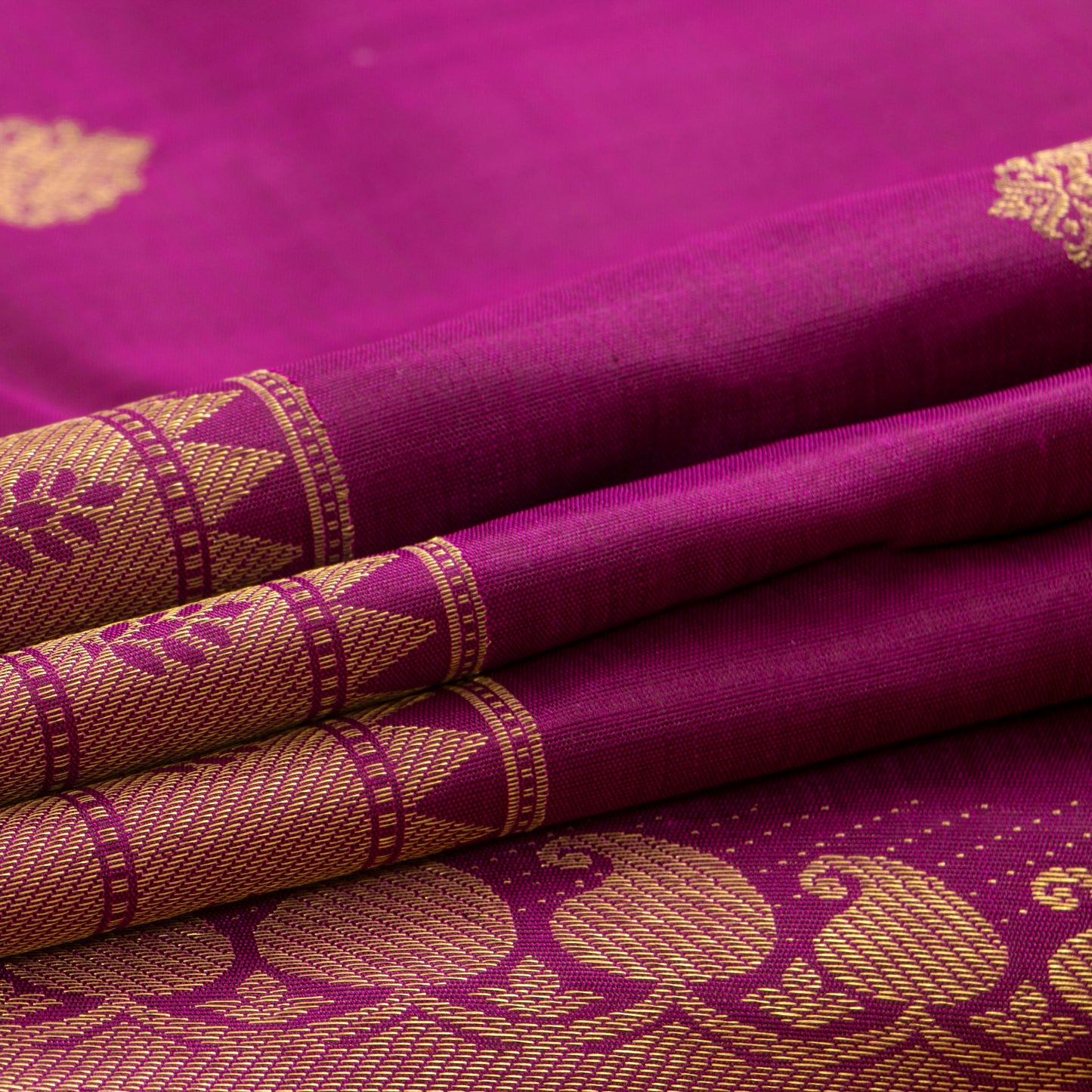 Magenta Kanchipuram Silk Saree With Antique Zari Paithani Border For Bridal Wear PV NYC 1287