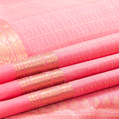 Pink Kanchipuram Silk Saree For Bridal Wear PV MEN 256