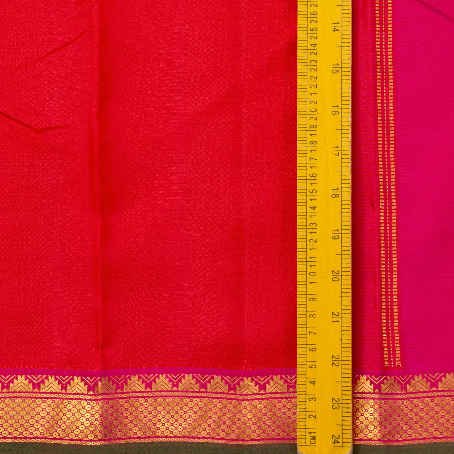 Red And Pink Kanchipuram Silk Saree For Festive Wear PV NYC 1423