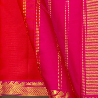 Red And Pink Kanchipuram Silk Saree For Festive Wear PV NYC 1423