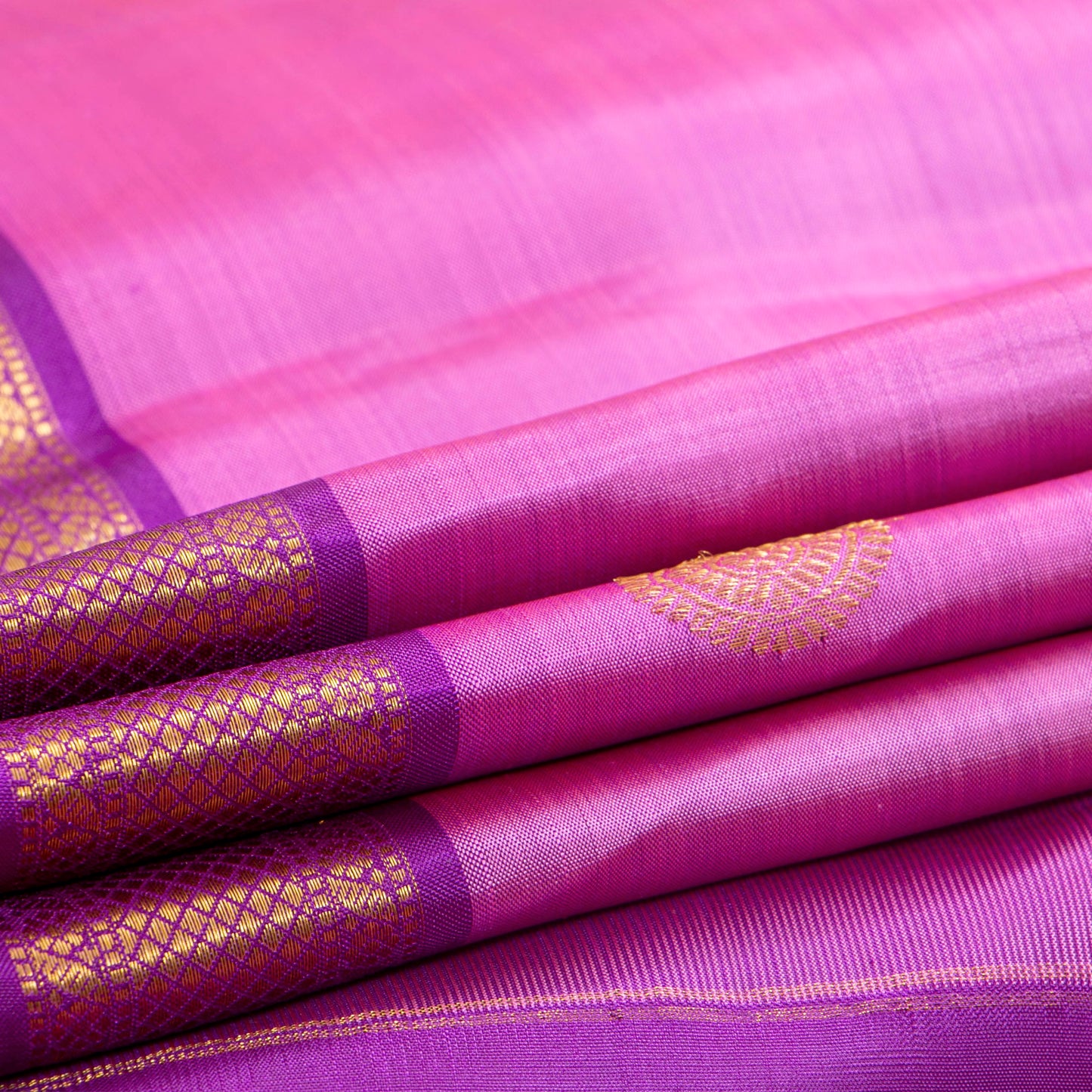 Lotus Pink And Violet Kanchipuram Silk Saree For Wedding Wear PV MEN 276 - Silk Sari - Panjavarnam PV MEN 276