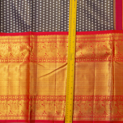 Purple And Red Kanchipuram Silk Saree For Wedding Wear PV NYC 1372