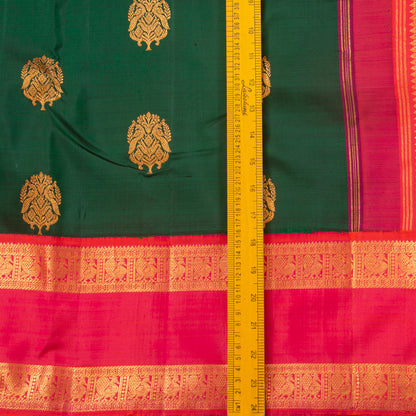 Green And Pink Kanchipuram Silk Saree For Festive Wear PV NYC 1281