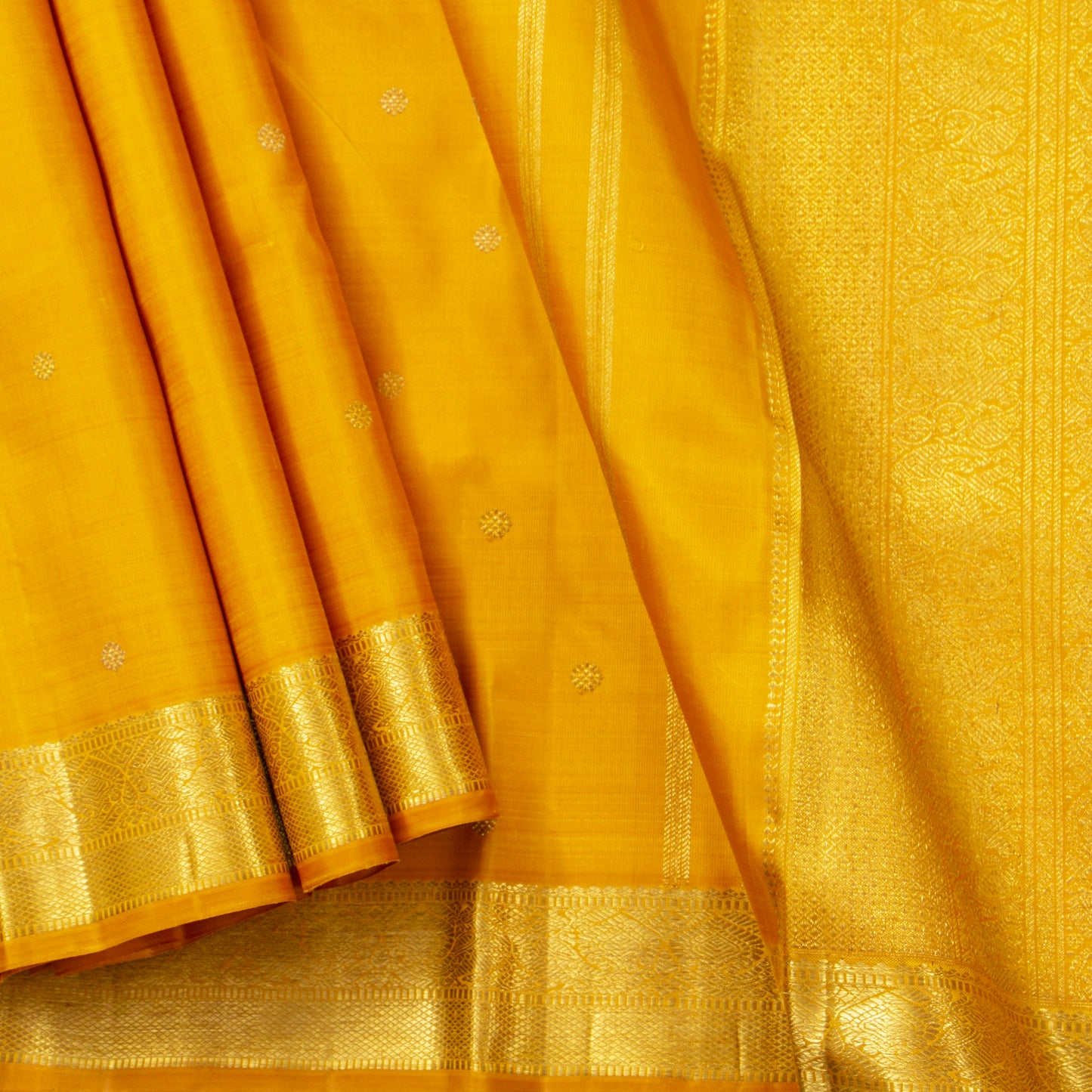 Yellow Kanchipuram Silk Saree For Festive Wear PV 2053