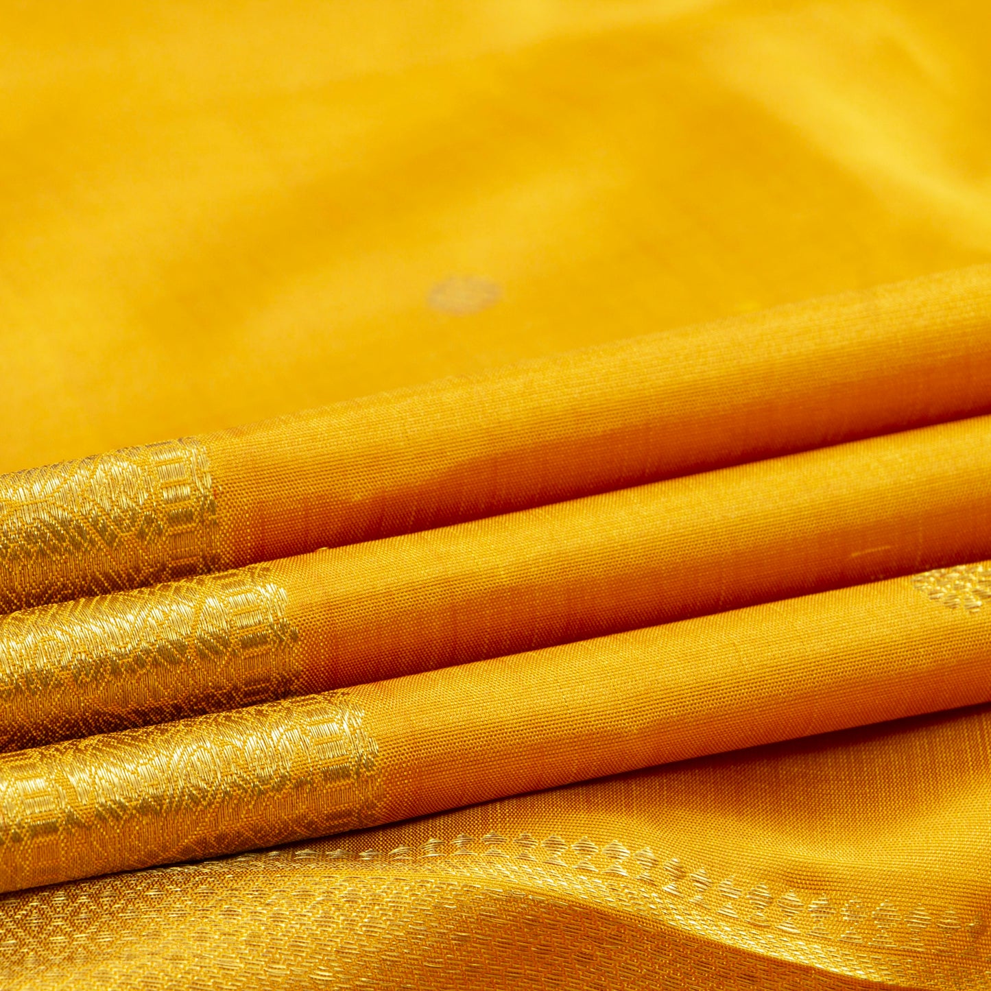 Yellow Kanchipuram Silk Saree For Festive Wear PV 2053