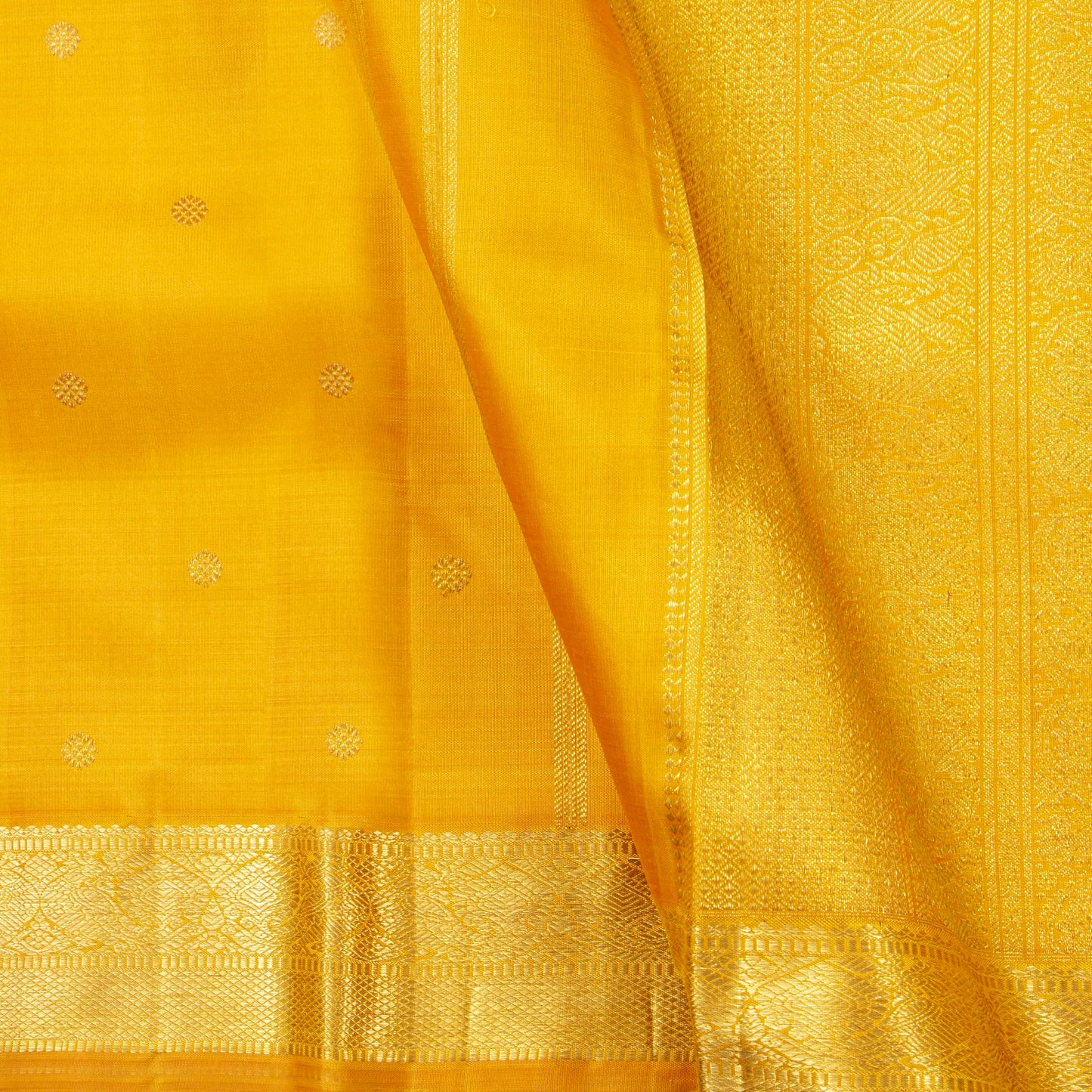 Yellow Kanchipuram Silk Saree For Festive Wear PV 2053