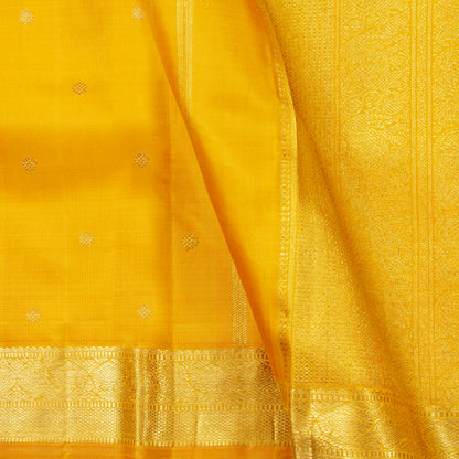 Yellow Kanchipuram Silk Saree For Festive Wear PV 2053