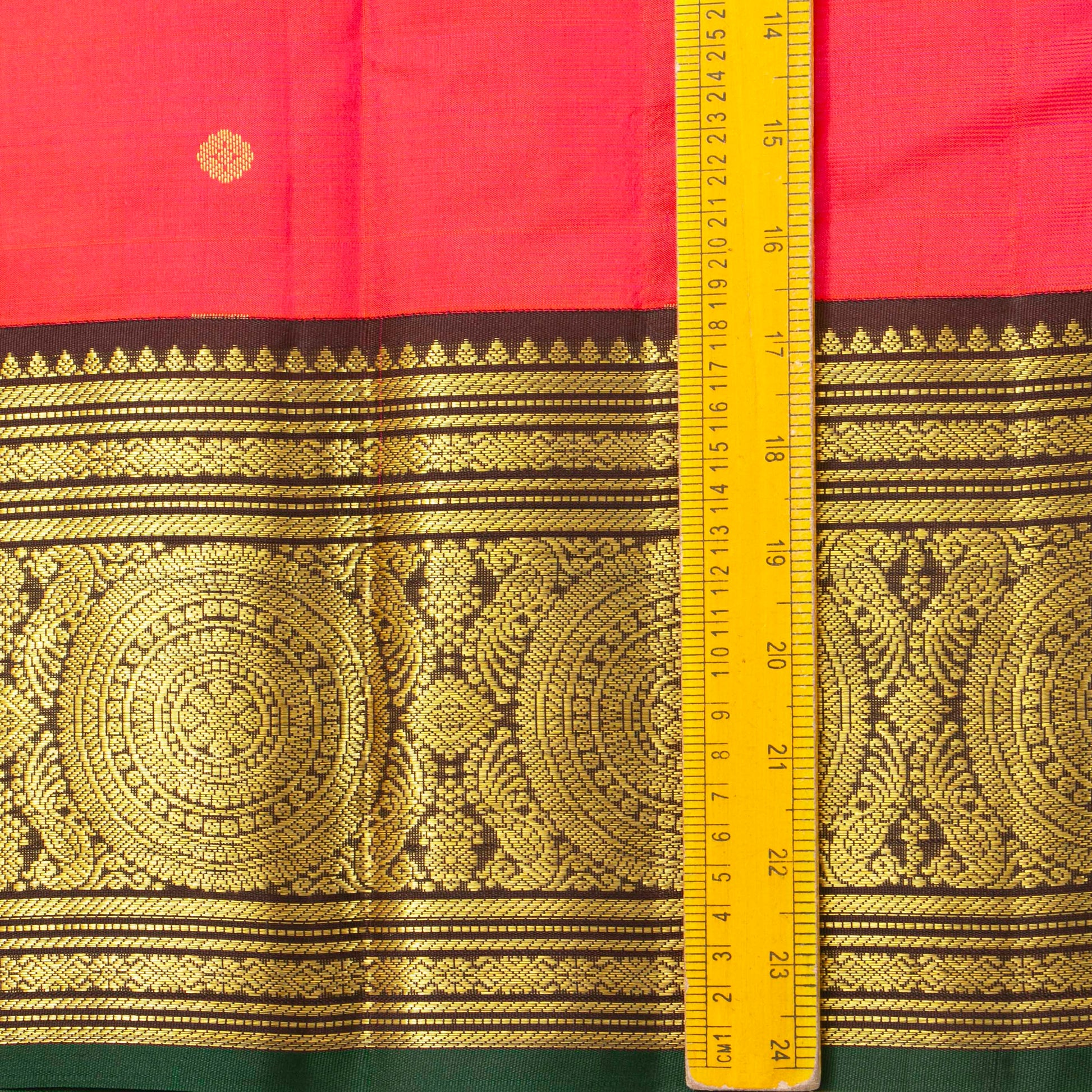 Peach And Brown Kanchipuram Silk Saree For Wedding Wear PV MEN 167 - Silk Sari - Panjavarnam PV MEN 167