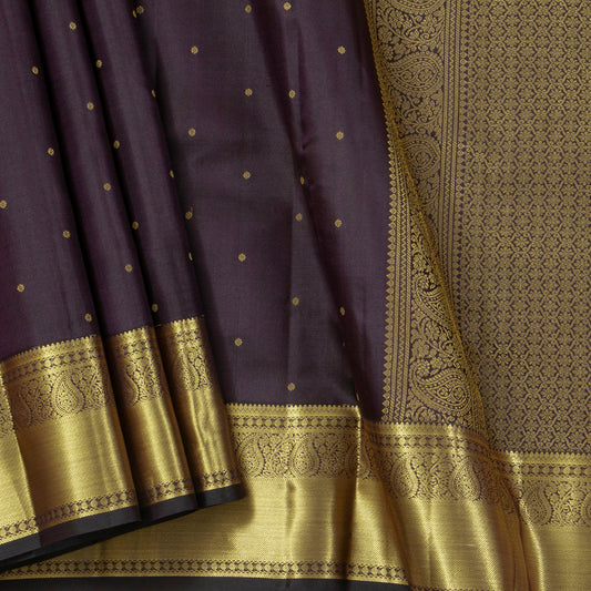 Brown Kanchipuram Silk Saree For Festive Wear PV MEN 208