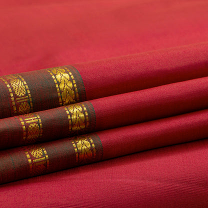 Red Kanchipuram Silk Saree For Festive Wear PV ABI 3021