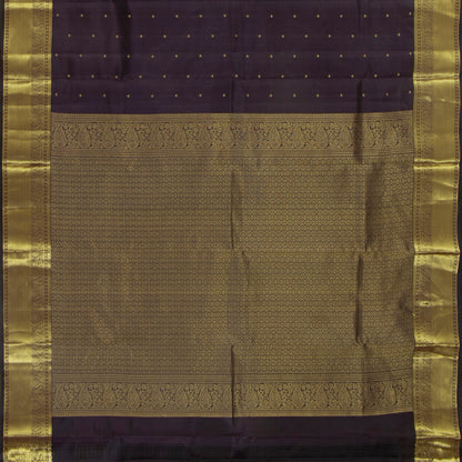 Brown Kanchipuram Silk Saree For Festive Wear PV MEN 208