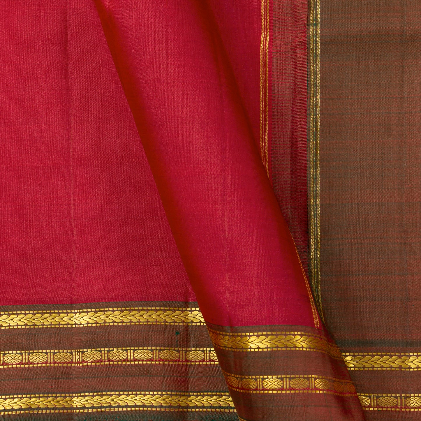 Red Kanchipuram Silk Saree For Festive Wear PV ABI 3021