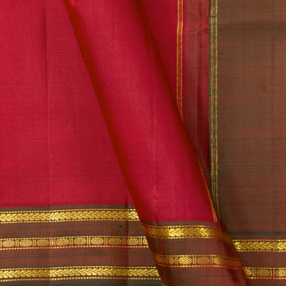 Red Kanchipuram Silk Saree For Festive Wear PV ABI 3021