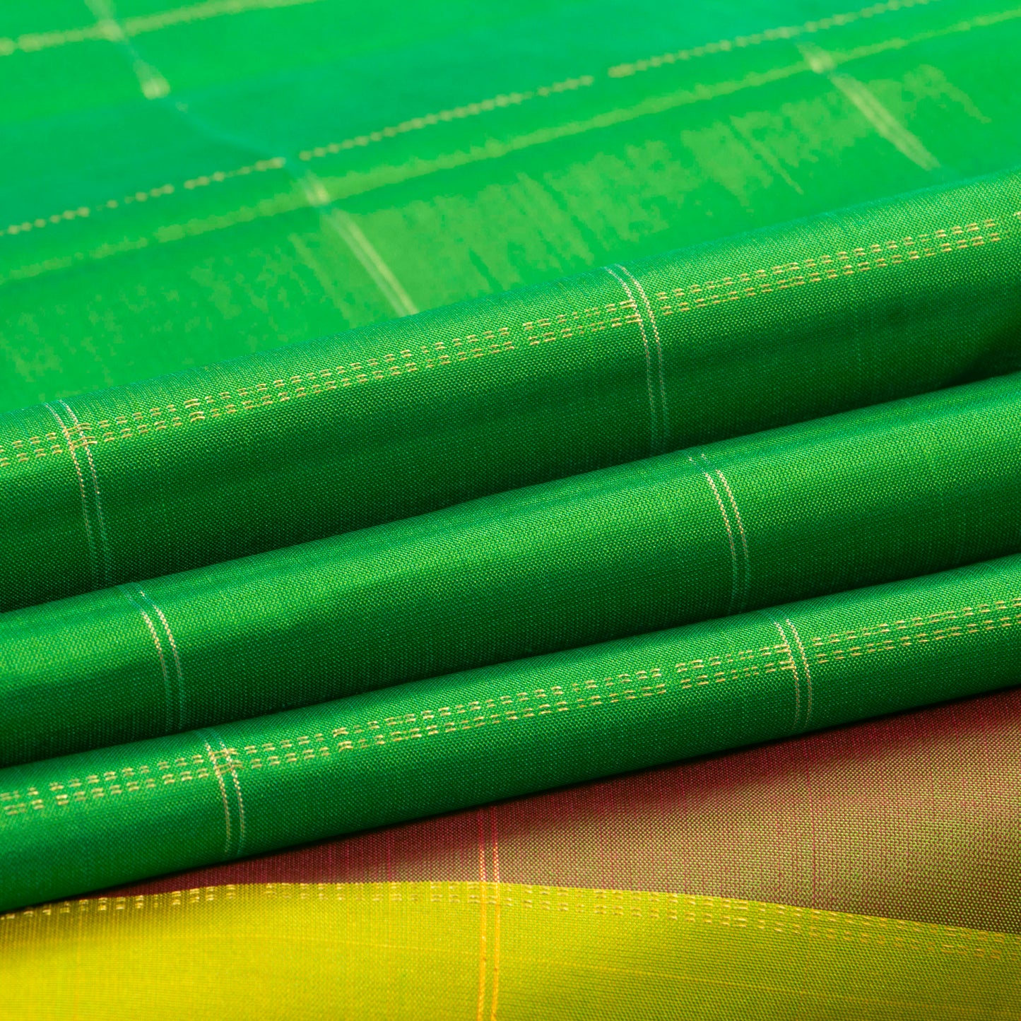 Green Kanchipuram Silk Saree For Festive Wear PV NYC 1404