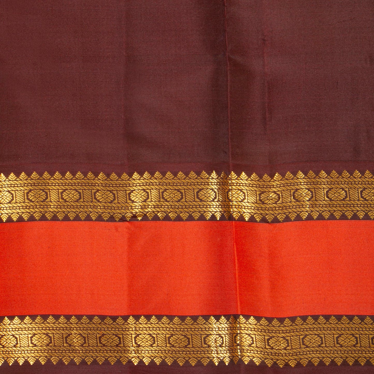 Yellow And Brown Kanchipuram Silk Saree For Festive Wear PV MEN 210