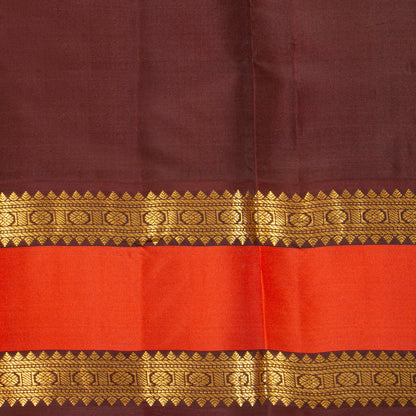 Yellow And Brown Kanchipuram Silk Saree For Festive Wear PV MEN 210