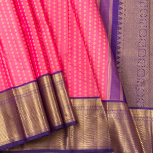 Pink And Violet Kanchipuram Silk Saree For Wedding Wear PV NYC 1284