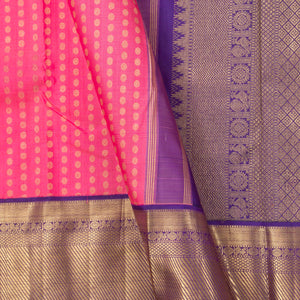 Pink And Violet Kanchipuram Silk Saree For Wedding Wear PV NYC 1284