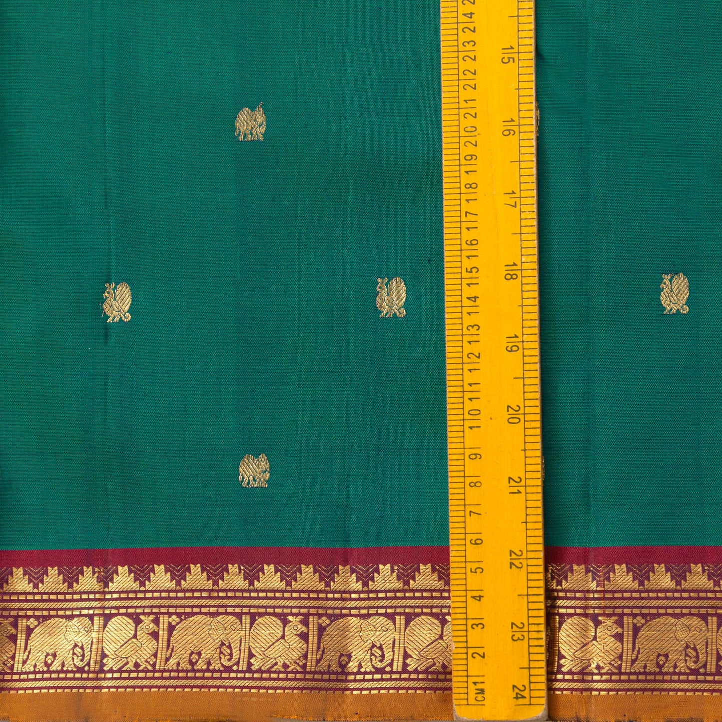 Green And Maroon Kanchipuram Silk Saree For Festive Wear PV NYC 1415