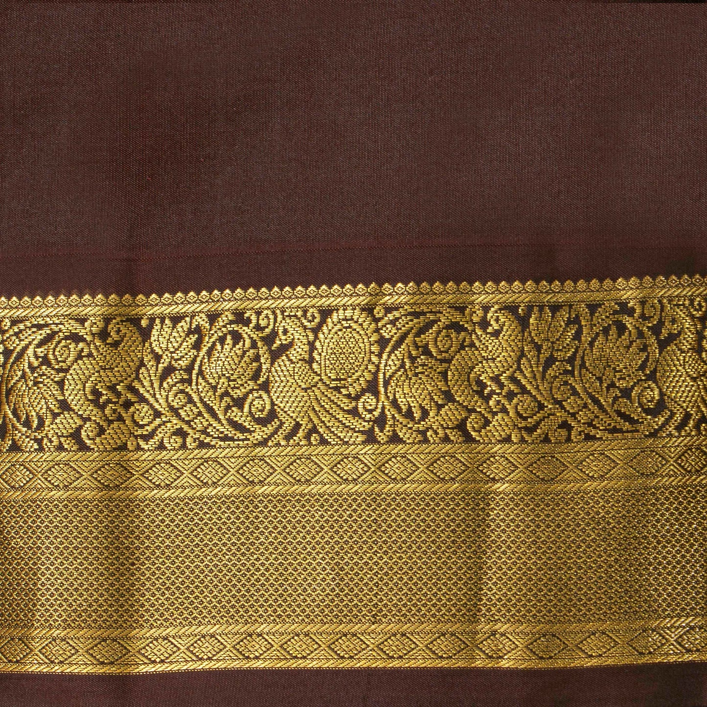 Maroon And Brown Kanchipuram Silk Saree With Zari Stripes For Festive Wear PV MEN 144 - Silk Sari - Panjavarnam PV MEN 144