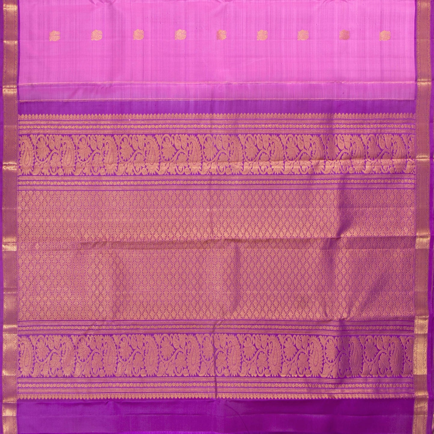 Lotus Pink And Violet Kanchipuram Silk Saree For Wedding Wear PV MEN 276 - Silk Sari - Panjavarnam PV MEN 276