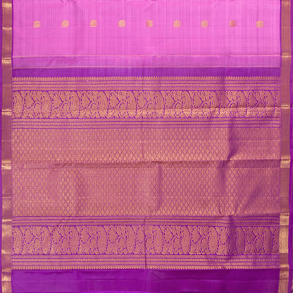 Lotus Pink And Violet Kanchipuram Silk Saree For Wedding Wear PV MEN 276 - Silk Sari - Panjavarnam PV MEN 276