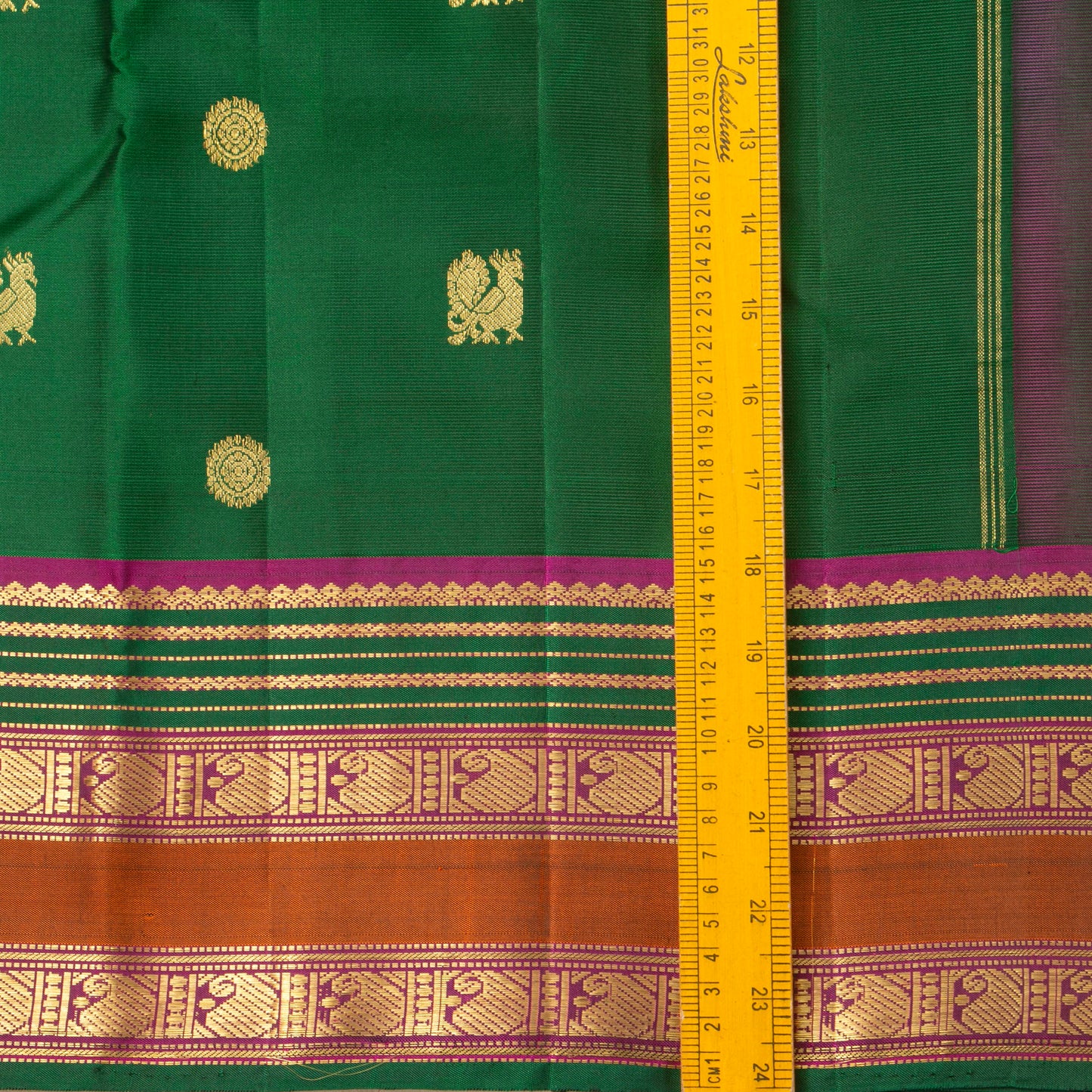 Green And Magenta Kanchipuram Silk Saree For Festive Wear PV NYC 1414