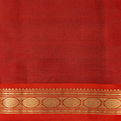 Purple And Red Kanchipuram Silk Saree With Zari Checks For Festive Wear PV MEN 140