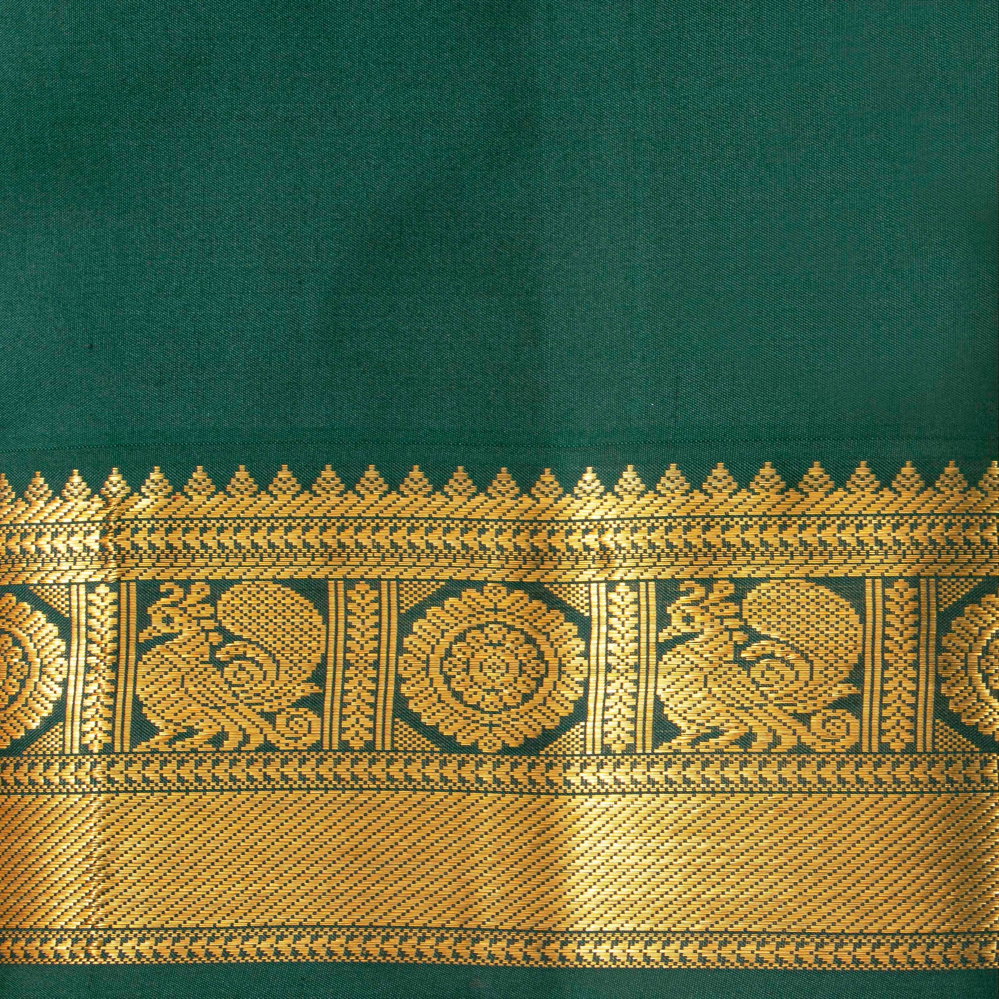 Red And Green Kanchipuram Silk Saree For Festive Wear PV MEN 207 - Silk Sari - Panjavarnam PV MEN 207