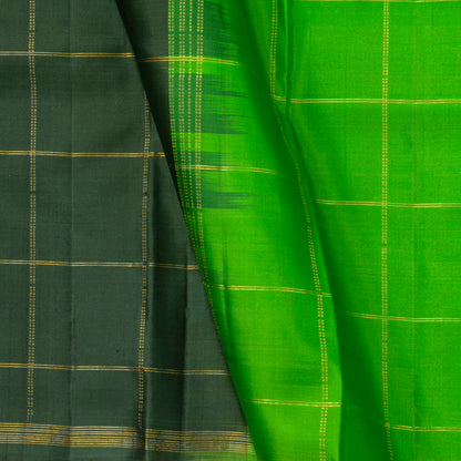 Green Kanchipuram Borderless Silk Saree For Festive Wear PV NYC 1411