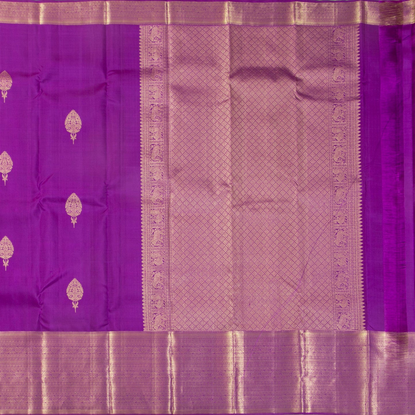 Purple Kanchipuram Silk Saree For Festive Wear PV MEN 287