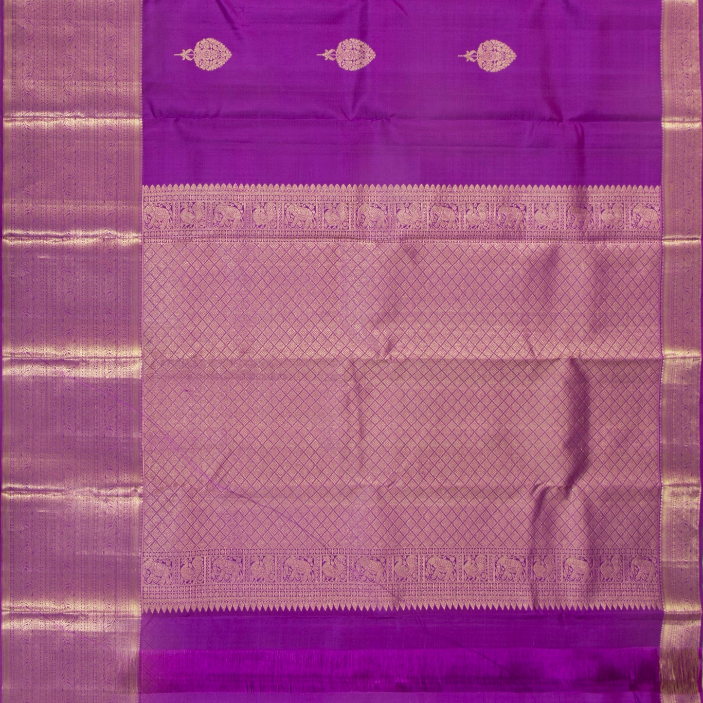Purple Kanchipuram Silk Saree For Festive Wear PV MEN 287